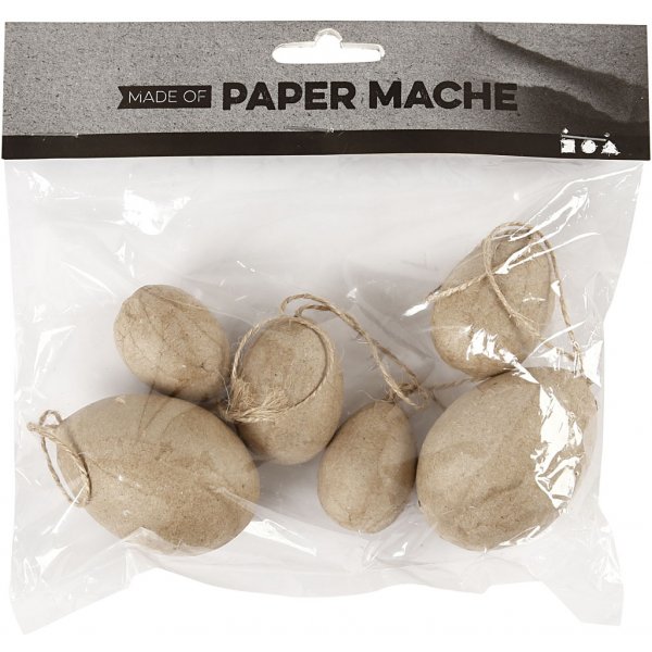 Oeufs - papier mch - 6 pcs