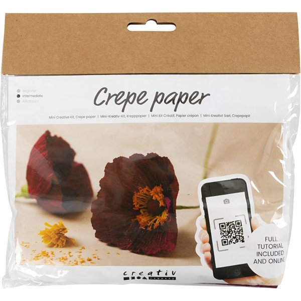 Mini Kit DIY Papier Crpe - Coquelicot