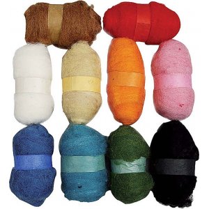 Laine cardée - couleurs mélangées - 10 x 25 g Laine cardée - couleurs mélangées - 10 x 25 g