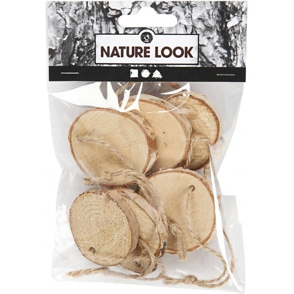 Planches en bois avec ficelle - 7 pcs