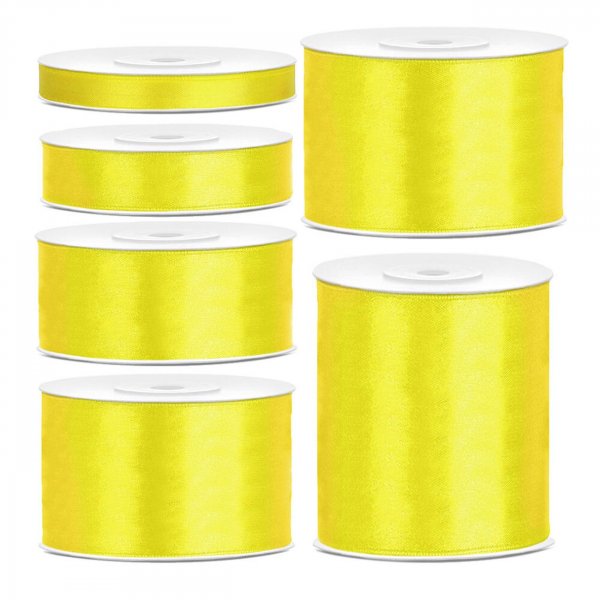 Ruban satin - 25 m - Jaune