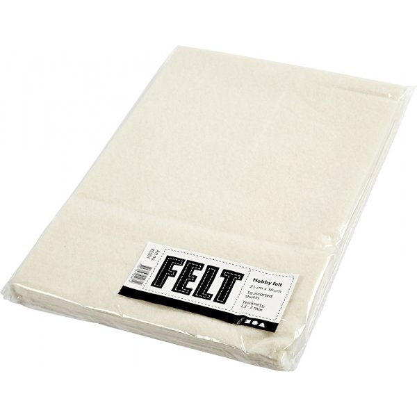 Feutre Hobby - blanc cass - A4 - 10 feuilles
