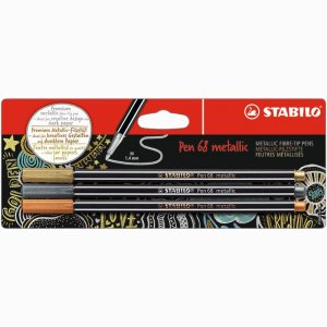 Stylo fibre Pen 68, paquet de 3 - Métallisé Stylo fibre Pen 68, paquet de 3 - Métallisé