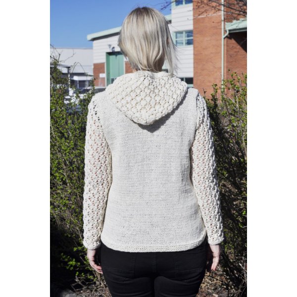 Patron tricot - Sweat  capuche tricot en fil double