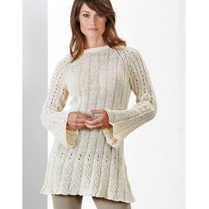 Patron tricot - Tunique en maille dentelle à col ample Patron tricot - Tunique en maille dentelle à col ample
