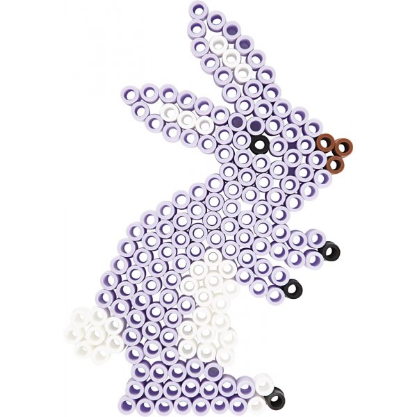 Assiettes perles - transparentes - ours en peluche - voiture - renne - canard et lapin - JUMBO - 5 pcs