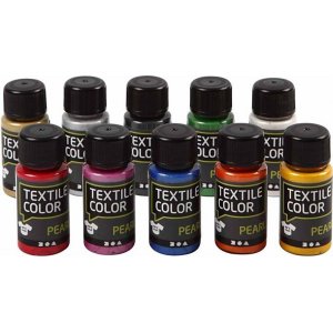 Textile Color - couleurs mélangées - nacre - 10 x 50 ml Textile Color - couleurs mélangées - nacre - 10 x 50 ml