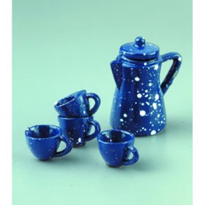 Miniature 1-2 cm + 5 cm - bleu 5 pièces Service à thé Miniature 1-2 cm + 5 cm - bleu 5 pièces Service à thé
