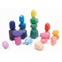 Pierres en bois angulaires colores 21 pcs