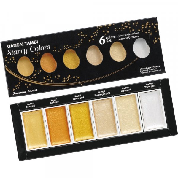 Peinture aquarelle Gansai Tambi - Couleurs or