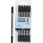 Marqueurs textiles - noirs - 6 pcs