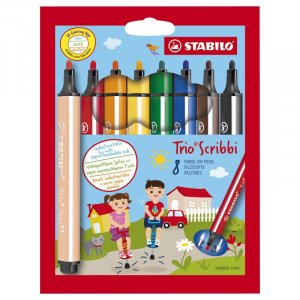 Feutres fibre Scribbi - paquet de 8 Feutres fibre Scribbi - paquet de 8