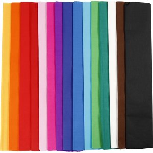 Papier crépon - couleurs mélangées - 15 feuilles Papier crépon - couleurs mélangées - 15 feuilles