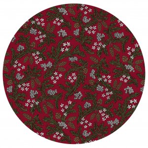 Toile cirée PVC Ronde Brindille - Rouge Toile cirée PVC Ronde Brindille - Rouge