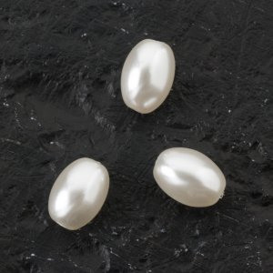 Perles de cire en verre Rond 8x6 mm Blanc - 16 pcs Perles de cire en verre Rond 8x6 mm Blanc - 16 pcs