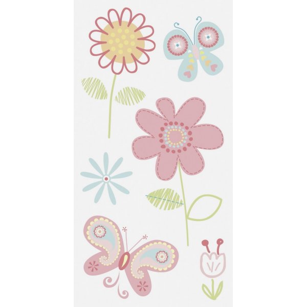 Mlange d\\\'autocollants - Fleurs - rose