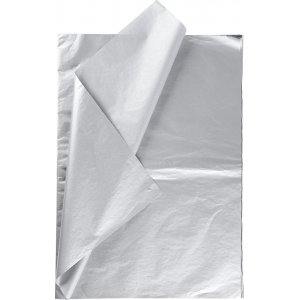 Papier de soie - argent - 50 x 70 cm - 14 g -6 feuilles Papier de soie - argent - 50 x 70 cm - 14 g -6 feuilles