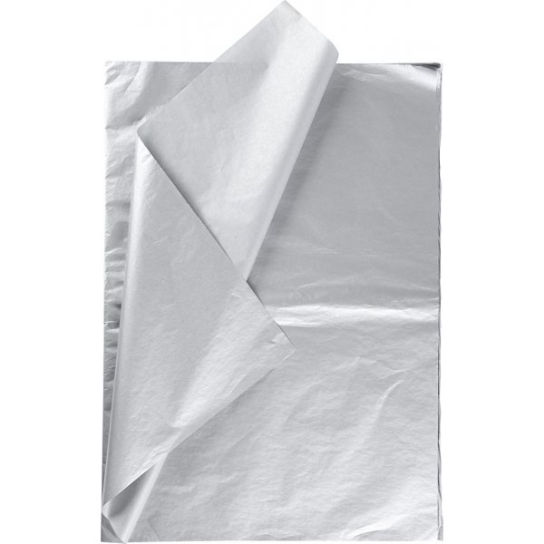 Papier de soie - argent - 50 x 70 cm - 14 g -6 feuilles