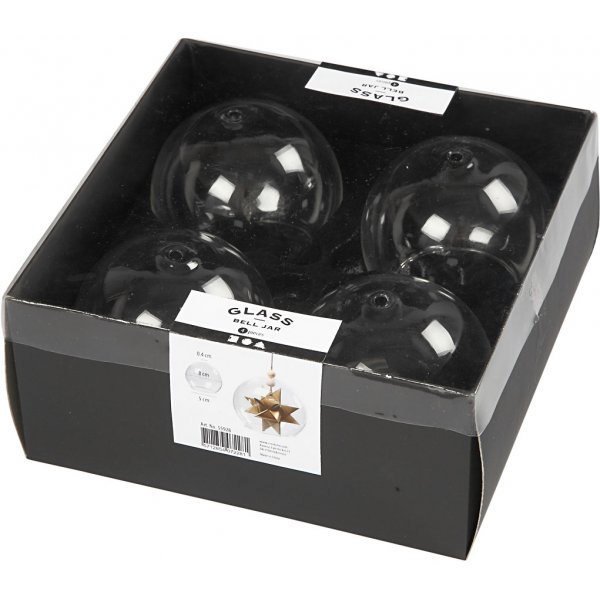 Gobelet sphrique en verre - transparent - 4 pcs