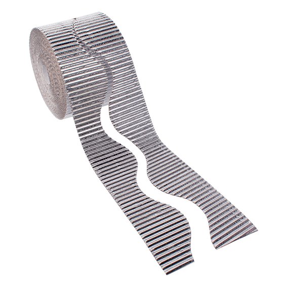 Bordure en carton ondul - 15 mx 50 mm - Or / Argent