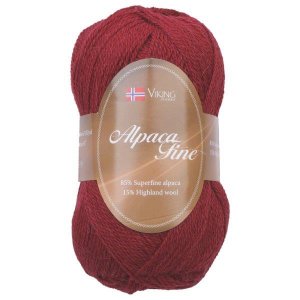 Fil Viking Alpaca Fine 50g - Rouge foncé (658) Fil Viking Alpaca Fine 50g - Rouge foncé (658)