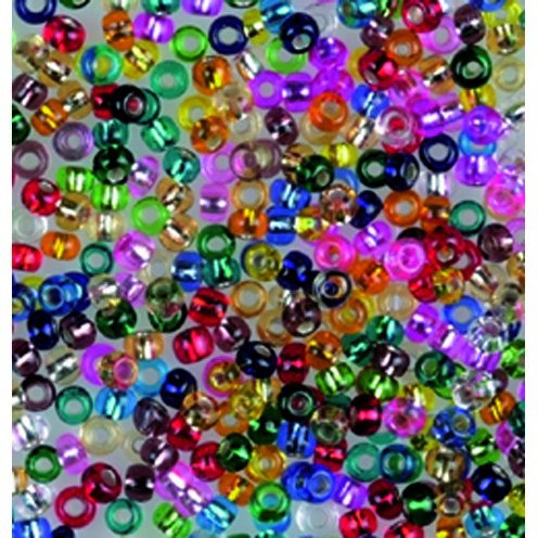 Perles rocaille doubles argent - couleurs mlanges