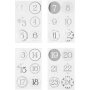 Numros de calendrier - argent - blanc - 4 feuilles