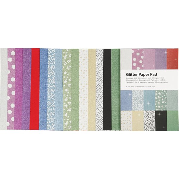 Papier paillet en blocs - A4 - 30 feuilles