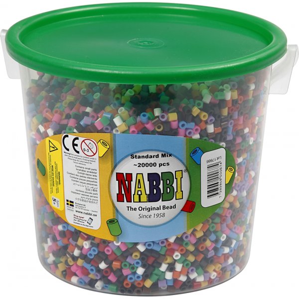 Perles tubulaires - couleurs standards - moyennes - 20000 pcs