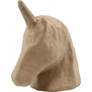 Tête de licorne en papier mâché Tête de licorne en papier mâché