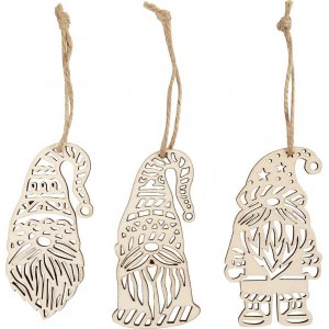 Ornements en bois en bois - Père Noël scandinave - 6 pcs Ornements en bois en bois - Père Noël scandinave - 6 pcs