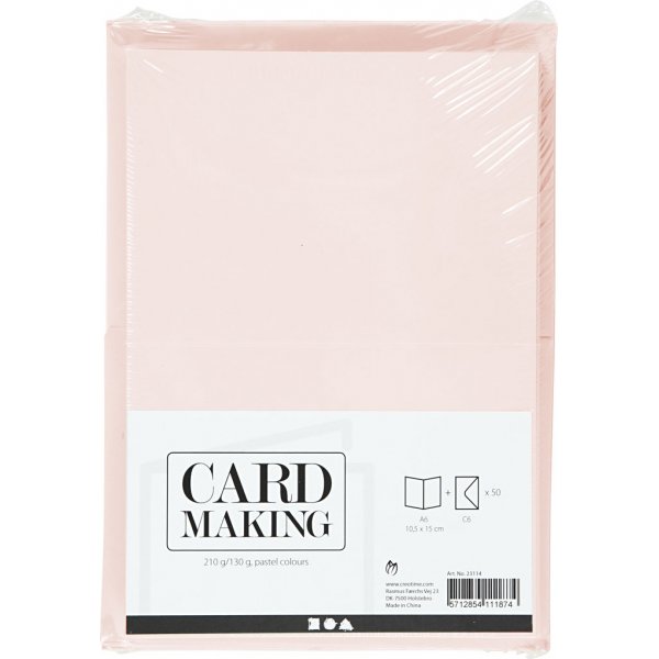 Cartes et enveloppes - couleurs pastel 11,5 x 16,5 cm - 50 sets Cartes et enveloppes - couleurs pastel 11,5 x 16,5 cm - 50 sets