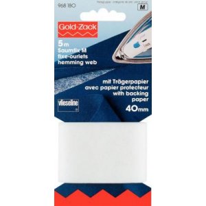 Ourlet fixé avec support papier 38 mm blanc 5 m Ourlet fixé avec support papier 38 mm blanc 5 m