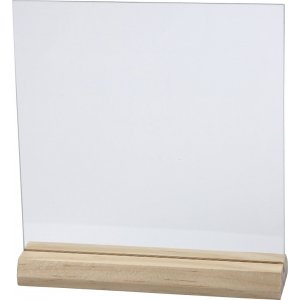Assiette en verre avec socle en bois - 15,5 x 15,5 cm - 10 sets Assiette en verre avec socle en bois - 15,5 x 15,5 cm - 10 sets