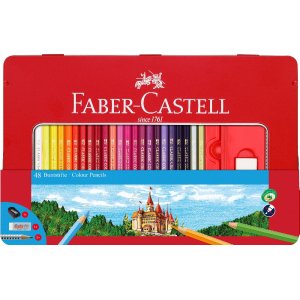 Crayons de couleur Château Hexagonal Étui en métal - 48 couleurs Crayons de couleur Château Hexagonal Étui en métal - 48 couleurs