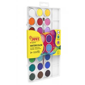 Set aquarelle - Jovi - Kit comprenant 24 gâteaux de couleurs 1 pinceau 1 étui plastique Set aquarelle - Jovi - Kit comprenant 24 gâteaux de couleurs 1 pinceau 1 étui plastique