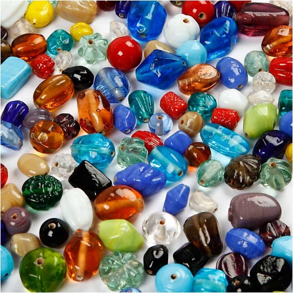 Mélange de perles de verre - couleurs mélangées - 1000 g Mélange de perles de verre - couleurs mélangées - 1000 g