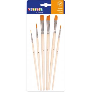 Set de pinceaux ronds et plats - 6 pcs Set de pinceaux ronds et plats - 6 pcs