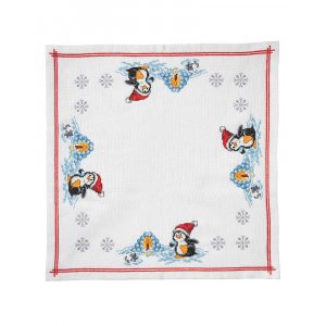 Kit de broderie Toile - Pingouin avec chapeau de Père Noël Kit de broderie Toile - Pingouin avec chapeau de Père Noël